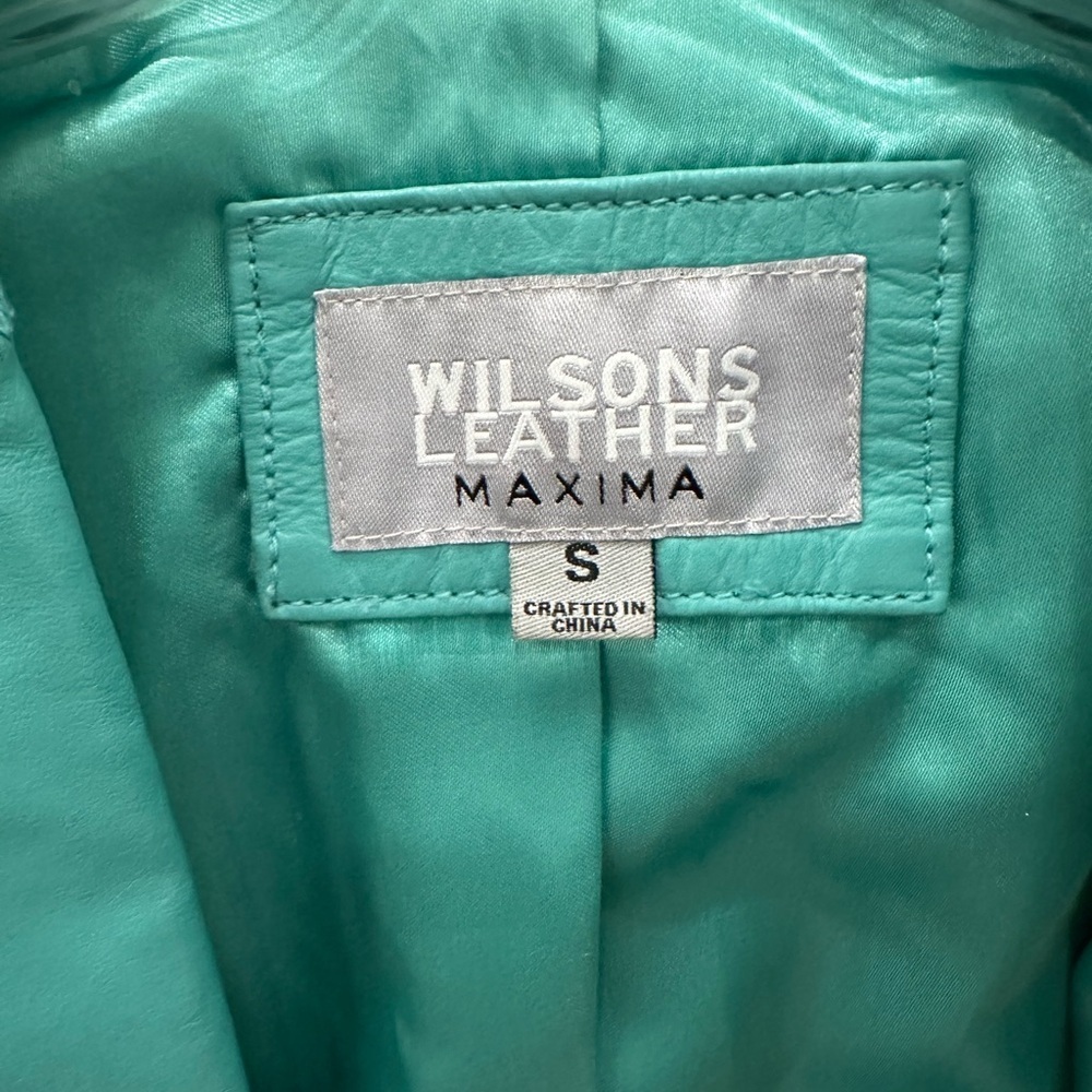 Wilson Leather Vintage Jacket, Teal Blue, Size Small - Picture 4 of 8